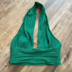 Green Sheen Halter Neck Size XS Never Worn